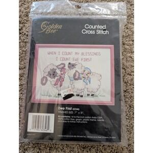 Golden Bee Counted Cross Stitch Ewe First 60346‎ NEW